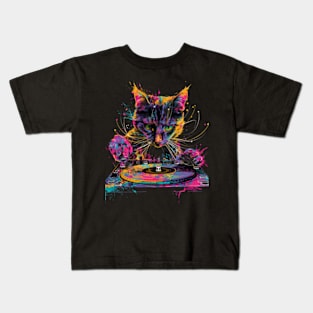 Cat DJ Live Kids T-Shirt